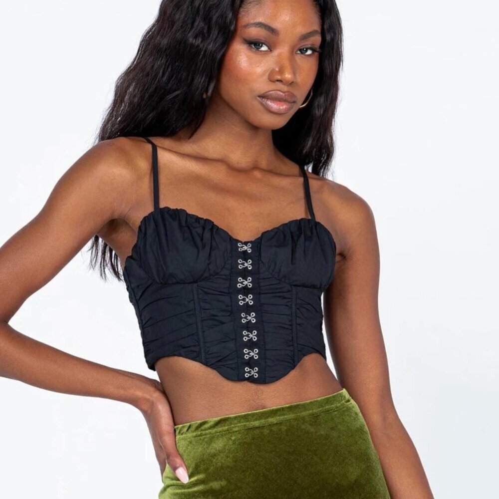 Princess Polly Caitlin Top Black Corset size 0 NWT